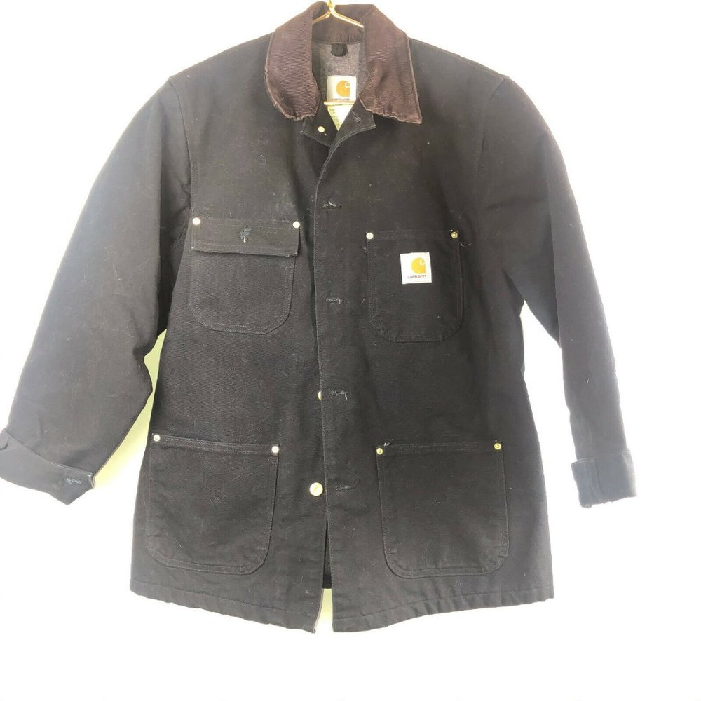 Carhartt Black Duck Chore Coat Blanket Lined - Picture 3 of 11